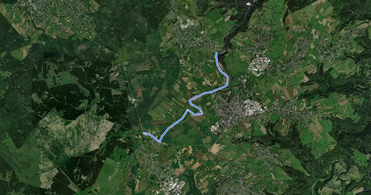 Маршрут Simmerath (17) - Monschau (24) на спутниковом снимке
