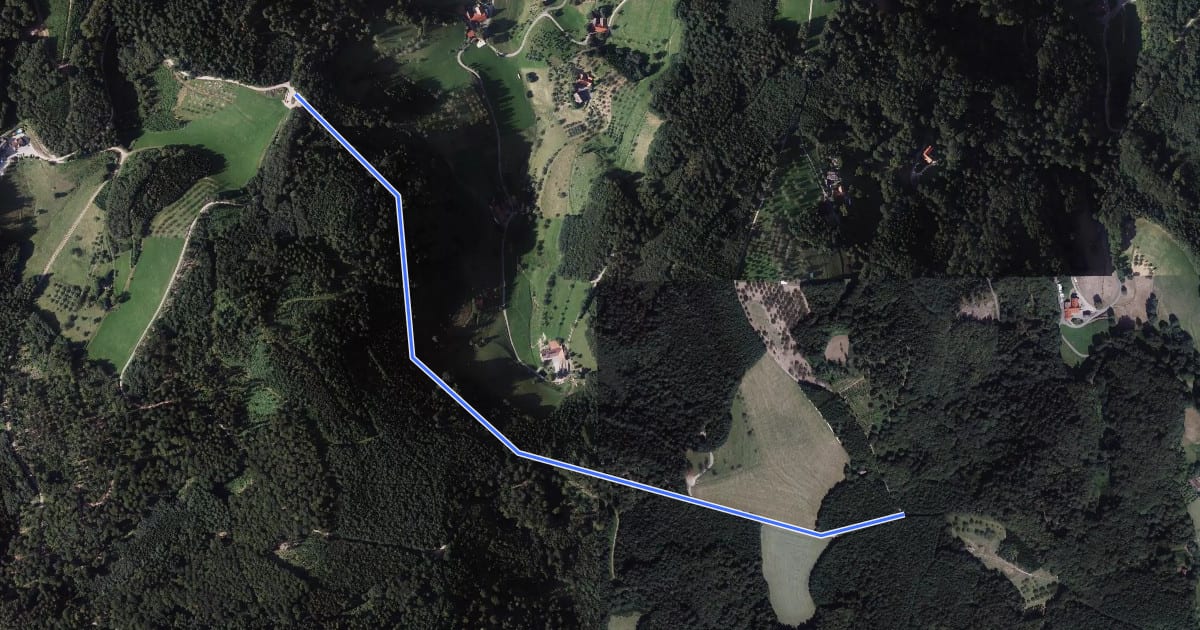 Маршрут Simmersbacher Kopf - Simmersbacher Kreuz на спутниковом снимке