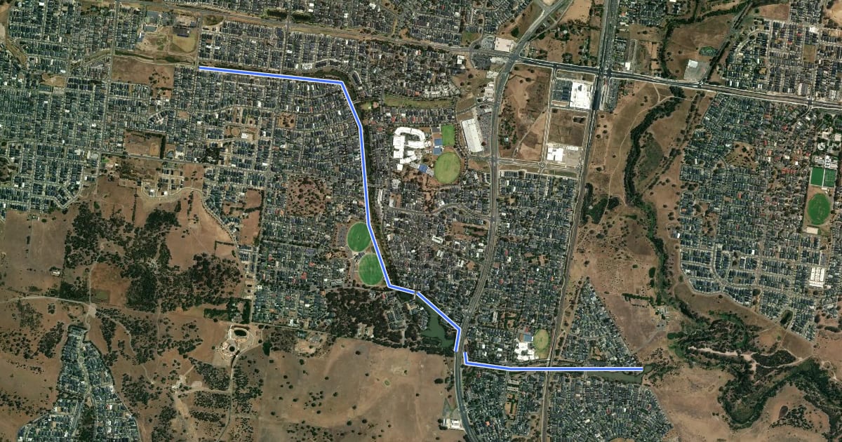 Маршрут Simons Creek Trail на спутниковом снимке