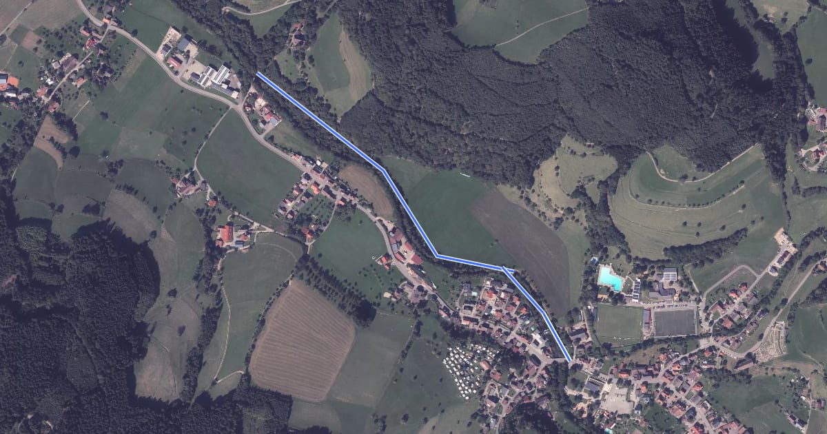 Маршрут Simonswald Bärenbrücke - Oberberg на спутниковом снимке