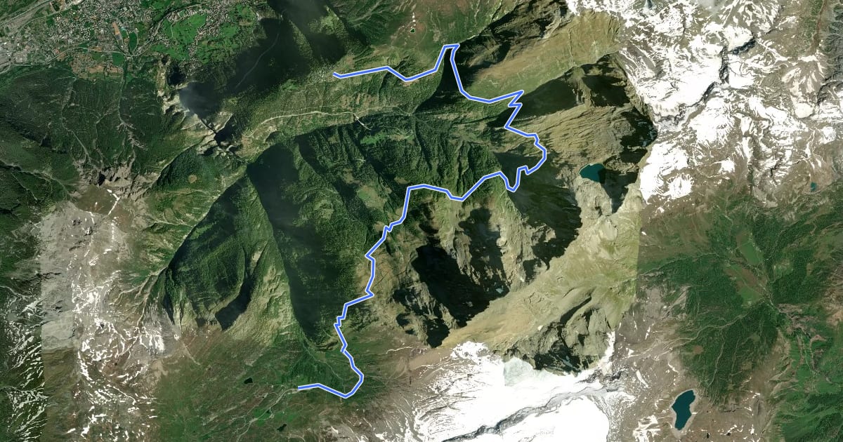 Маршрут Simplon-Höhenweg на спутниковом снимке