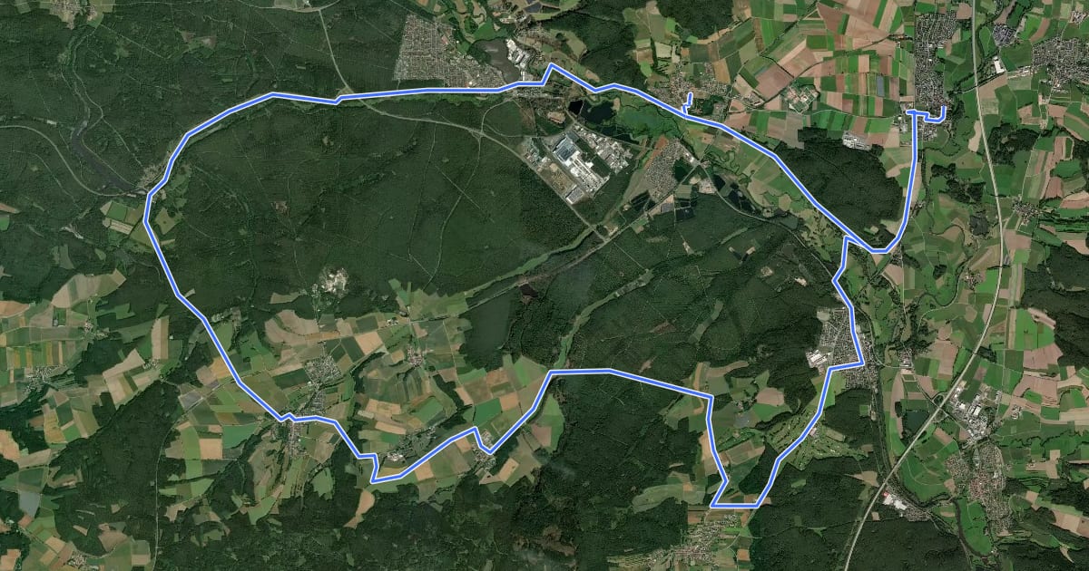 Маршрут Simultankirchen-Radweg Route 7 на спутниковом снимке