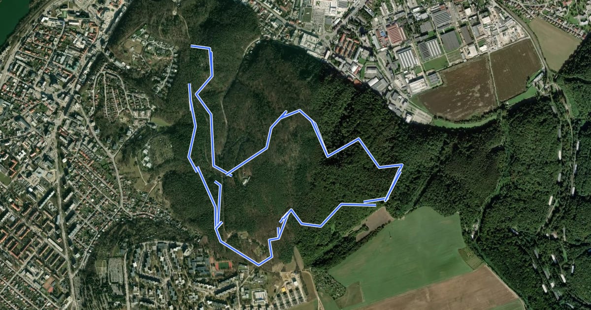Маршрут Single trail Brezina на спутниковом снимке