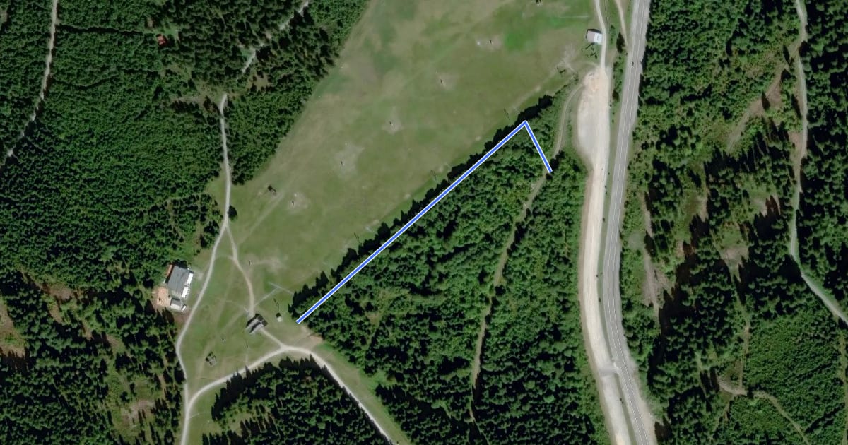 Маршрут Single trail links на спутниковом снимке