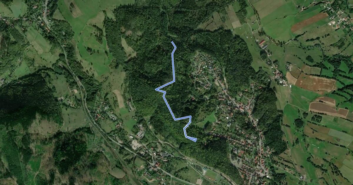 Маршрут Singletrack Czerwona Jedlina-Zdrój на спутниковом снимке