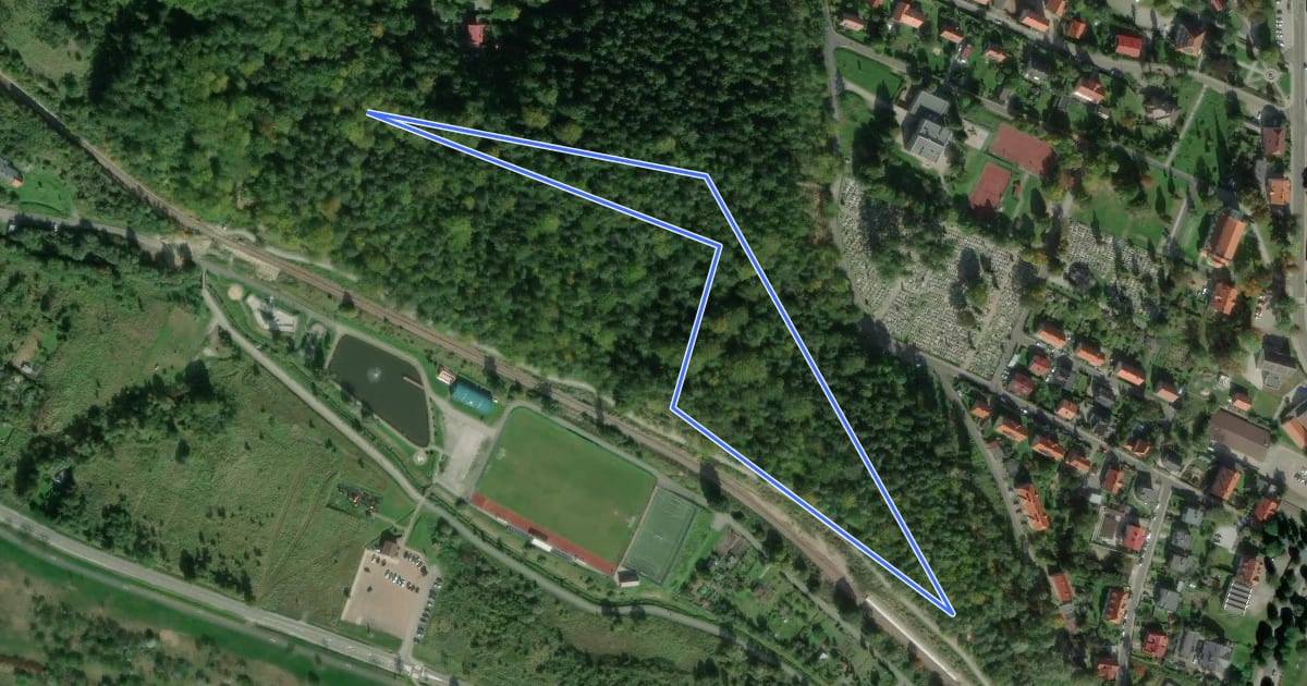 Маршрут Singletrack Niebieska Jedlina-Zdrój на спутниковом снимке