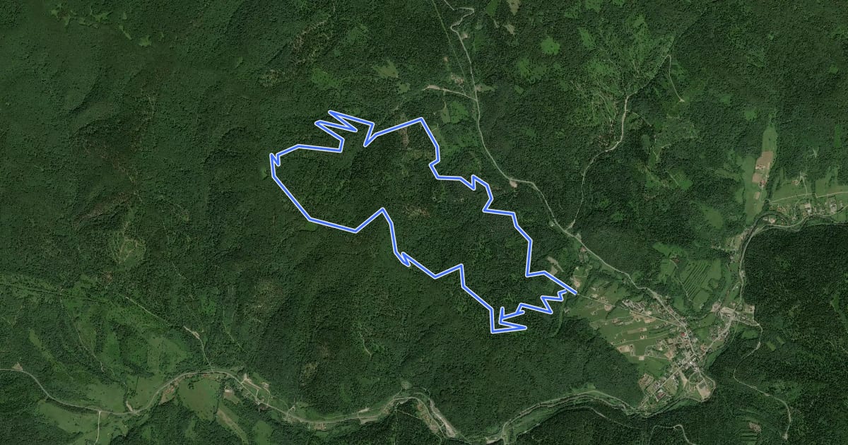 Маршрут Singletrack pod Honem на спутниковом снимке