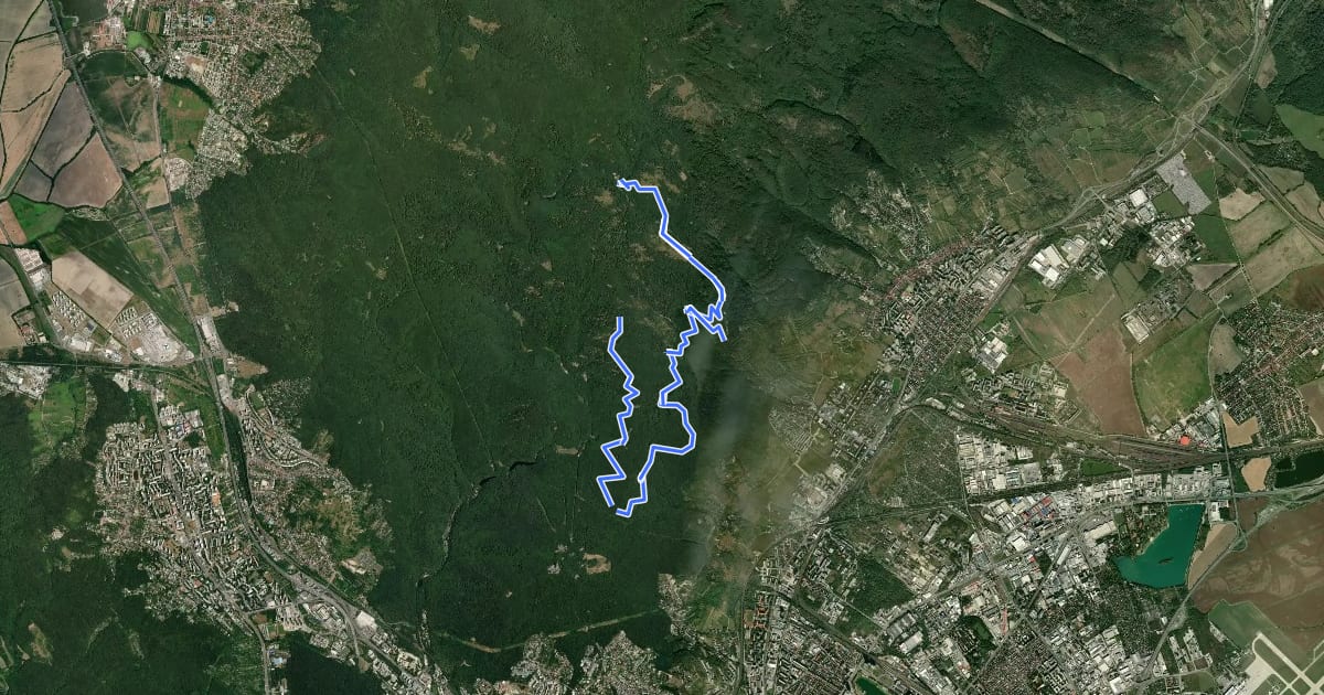 Маршрут Singletrack pod Kamzíkom на спутниковом снимке