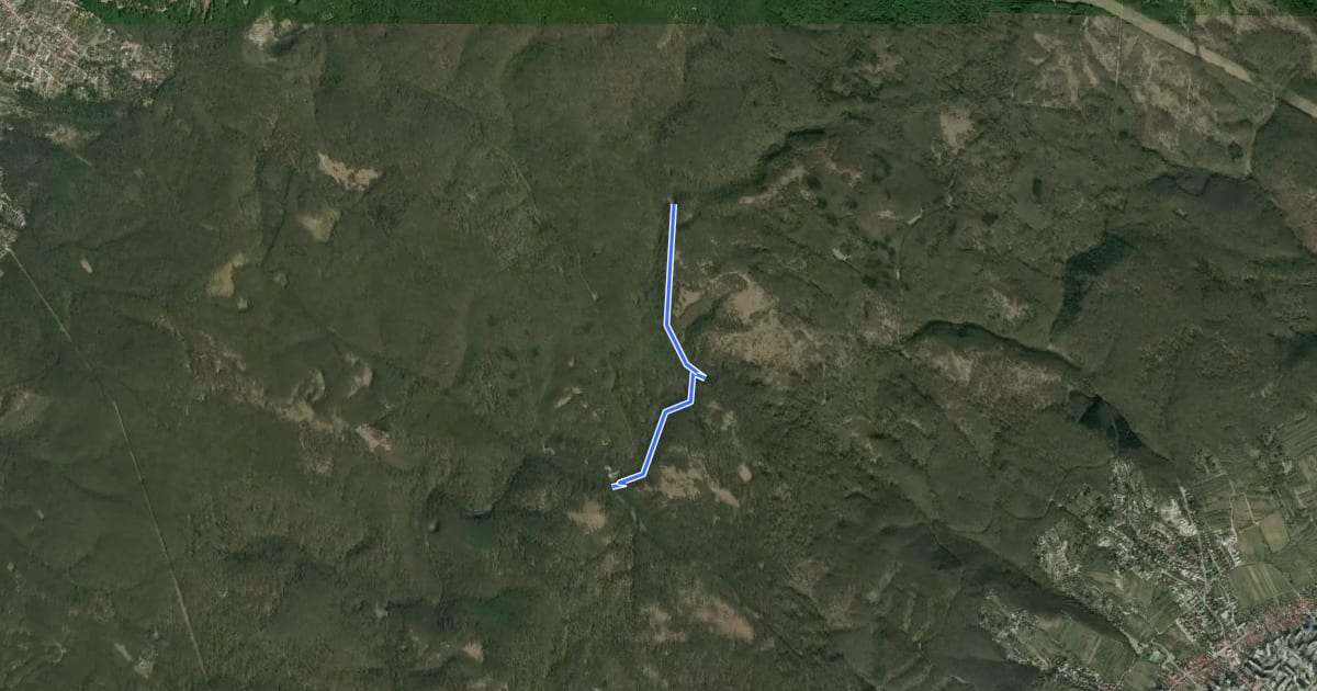Маршрут Singletrack Vydrica на спутниковом снимке