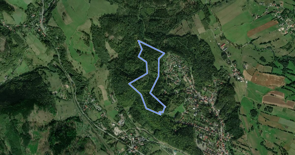 Маршрут Singletrack Zielona Jedlina-Zdrój на спутниковом снимке