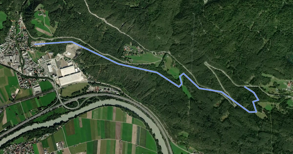 Маршрут Singletrail Alter Möserer Weg на спутниковом снимке