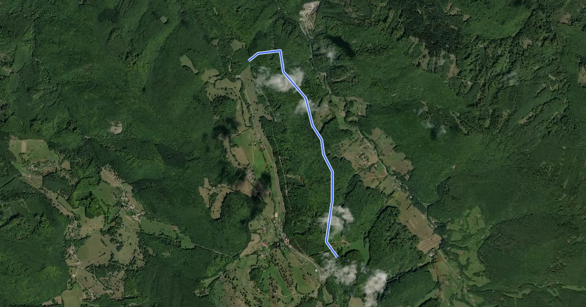 Маршрут Singletrail Brekyňa на спутниковом снимке