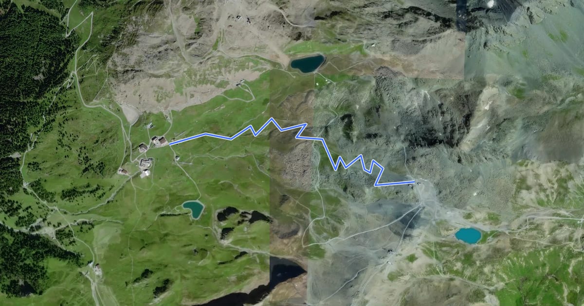 Маршрут Singletrail Flimjoch на спутниковом снимке