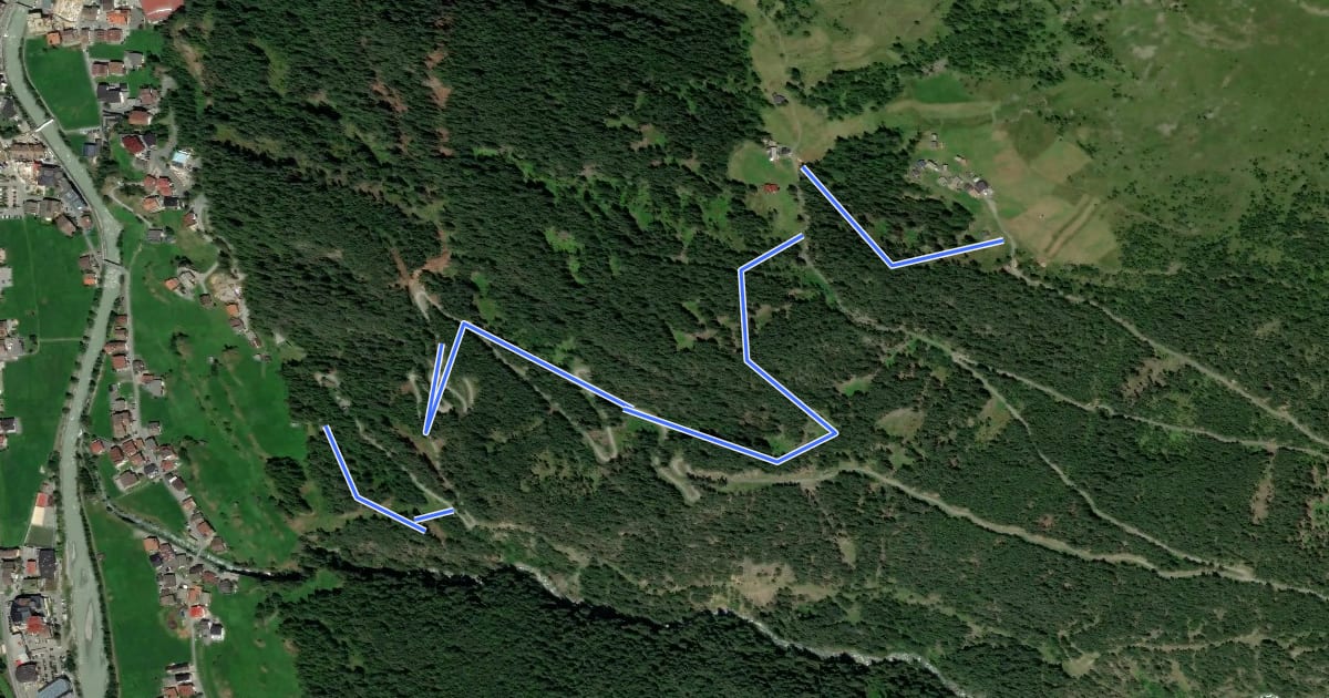 Маршрут Singletrail Kleblealm на спутниковом снимке