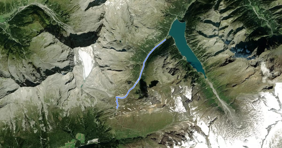Маршрут Singletrail Pfitscherjoch на спутниковом снимке