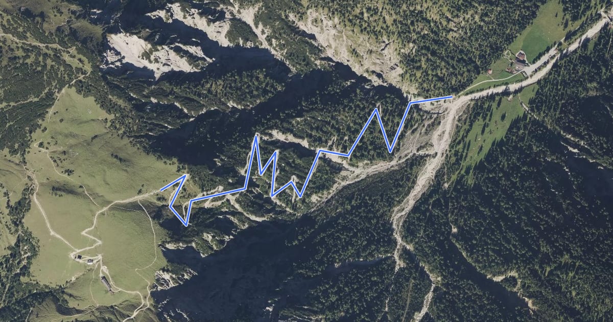 Маршрут Singletrail Plumsjoch на спутниковом снимке