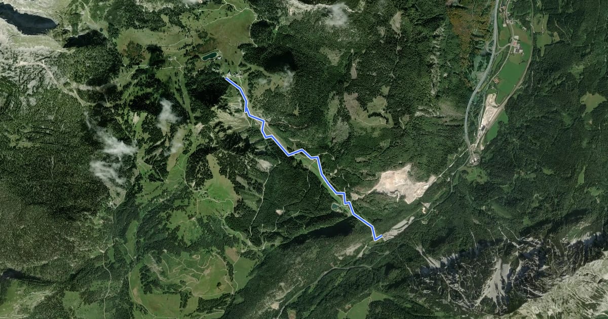 Маршрут Singletrail Wurzeralm на спутниковом снимке