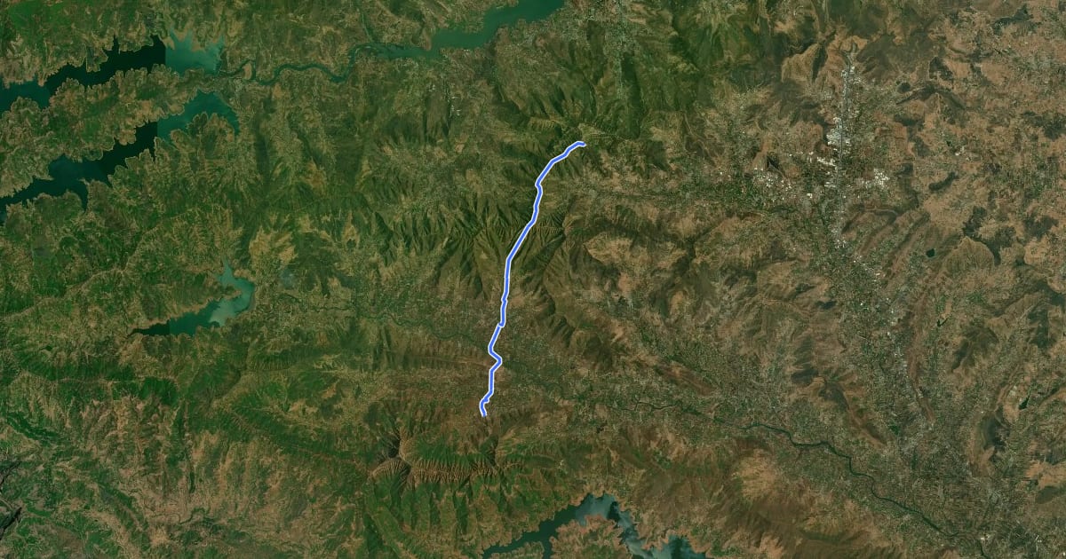 Маршрут Sinhagad to Rajgad на спутниковом снимке