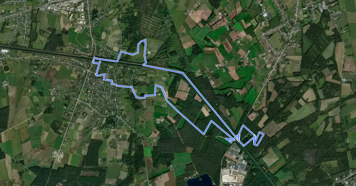 Маршрут Sint-Huibrechts-Lille Rode driehoek на спутниковом снимке
