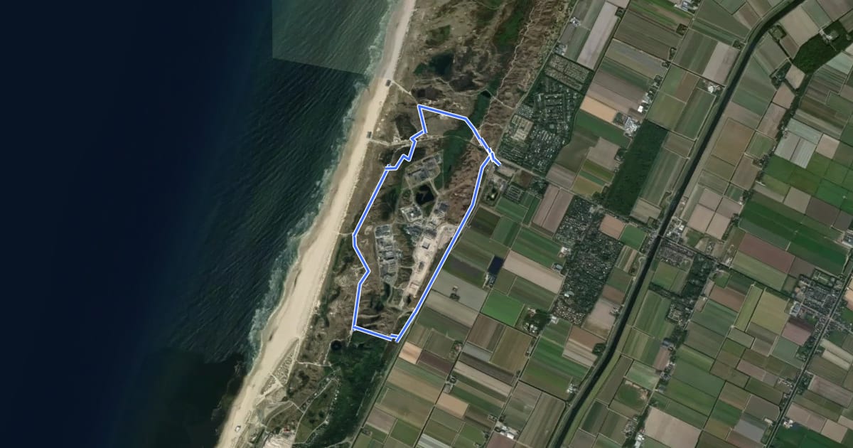 Маршрут Sint Maartenszee paars 5,5 km на спутниковом снимке
