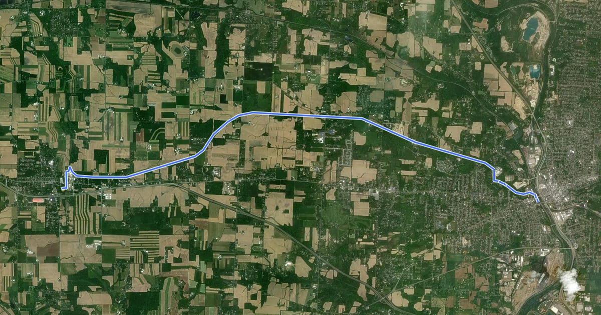 Маршрут Sippo Valley Trail на спутниковом снимке