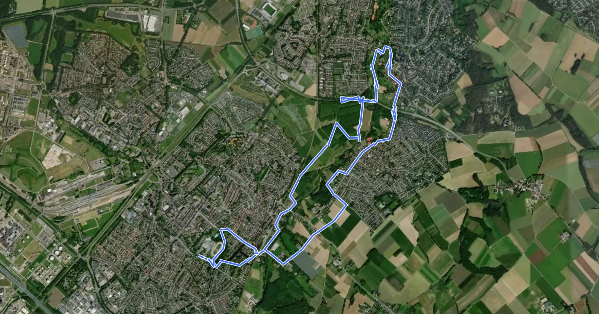 Маршрут Sittard-Geleen SG1 Van stadspark naar stadspark на спутниковом снимке