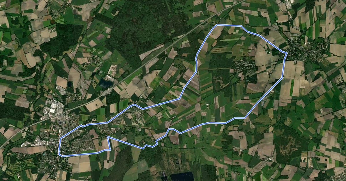 Маршрут Sittensen-Heidenau-Rundweg Radweg на спутниковом снимке