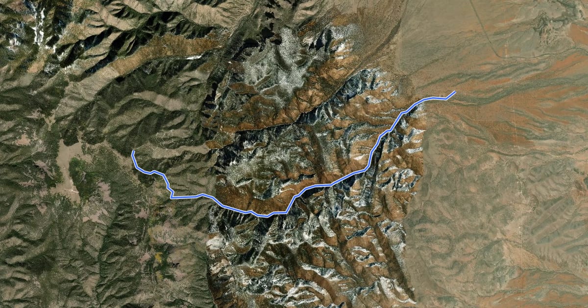 Маршрут Six Mile Trail на спутниковом снимке