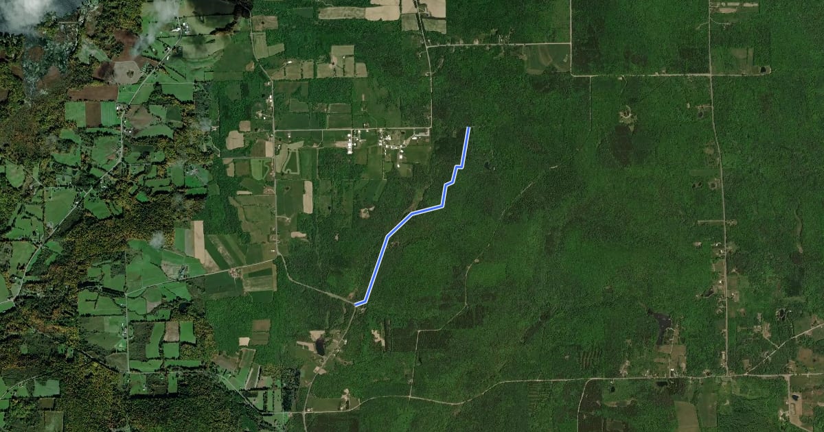 Маршрут Six Nations - Tuscarora Trail на спутниковом снимке