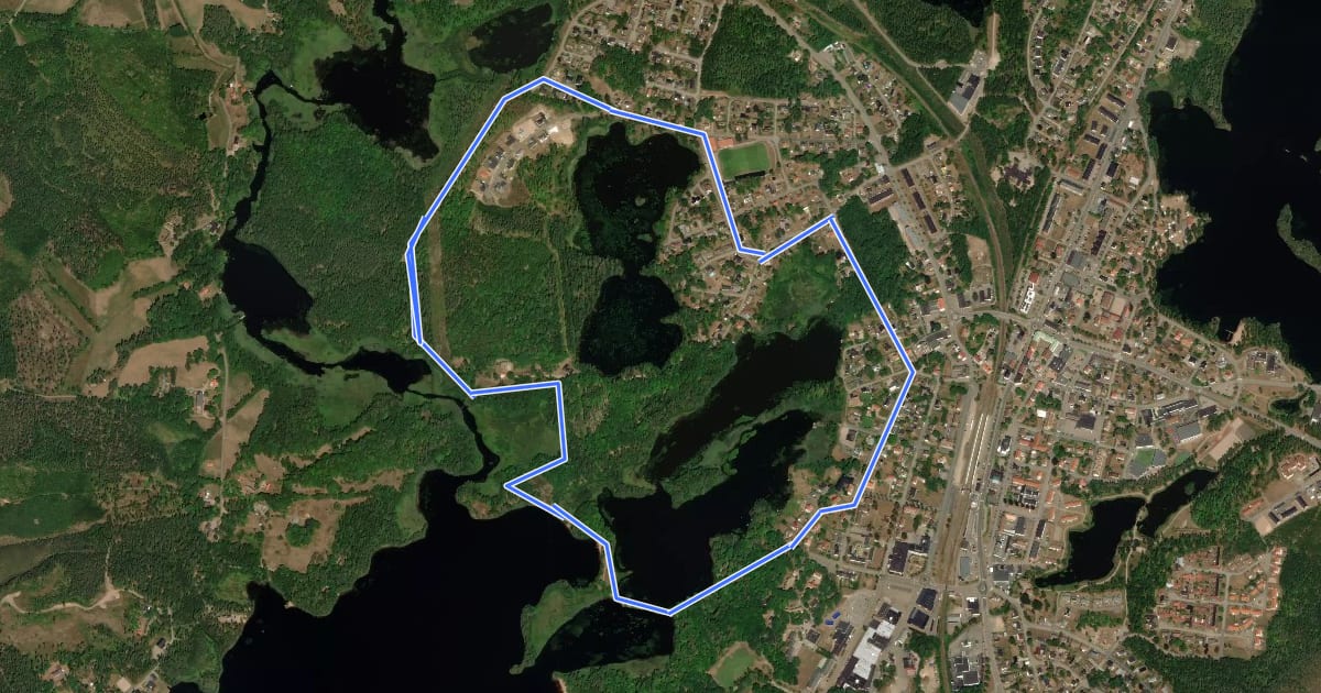 Маршрут Sjörundorna – Sjöarundan на спутниковом снимке
