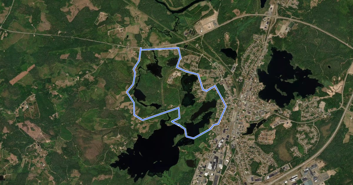 Маршрут Sjörundorna – Spångenrundan на спутниковом снимке