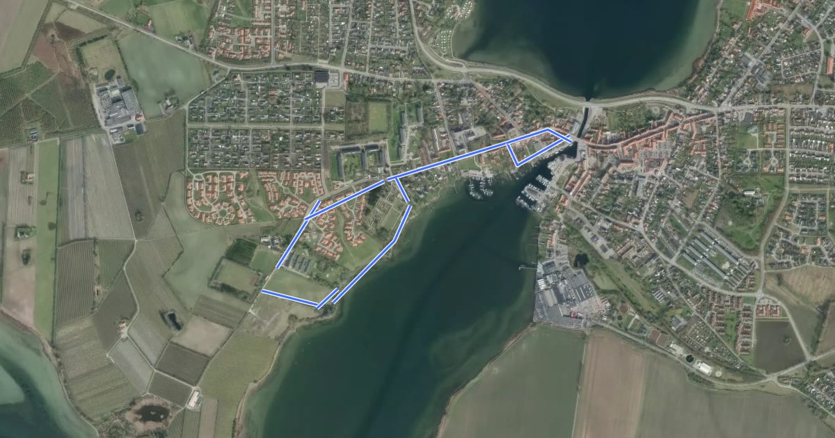 Маршрут Skælskør Inderfjord на спутниковом снимке