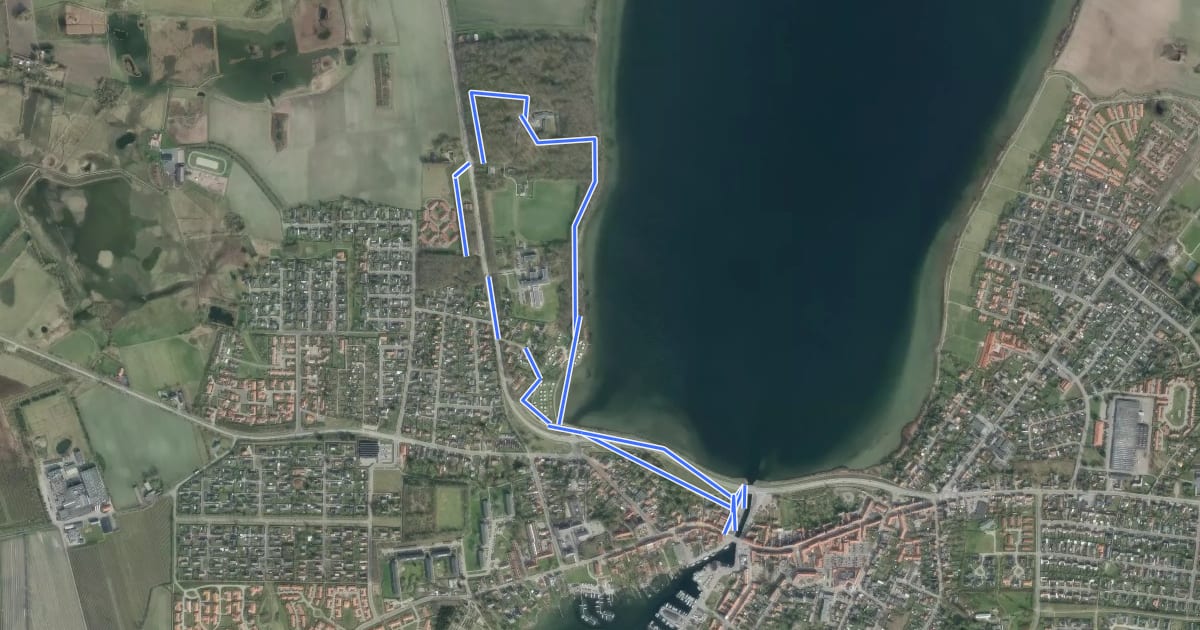 Маршрут Skælskør Lystskov на спутниковом снимке