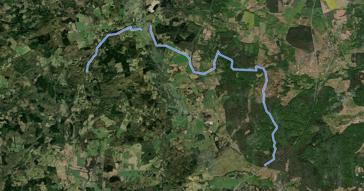 Маршрут Skåneleden 4, Etapp 7B: Agusa – Torparebron на спутниковом снимке