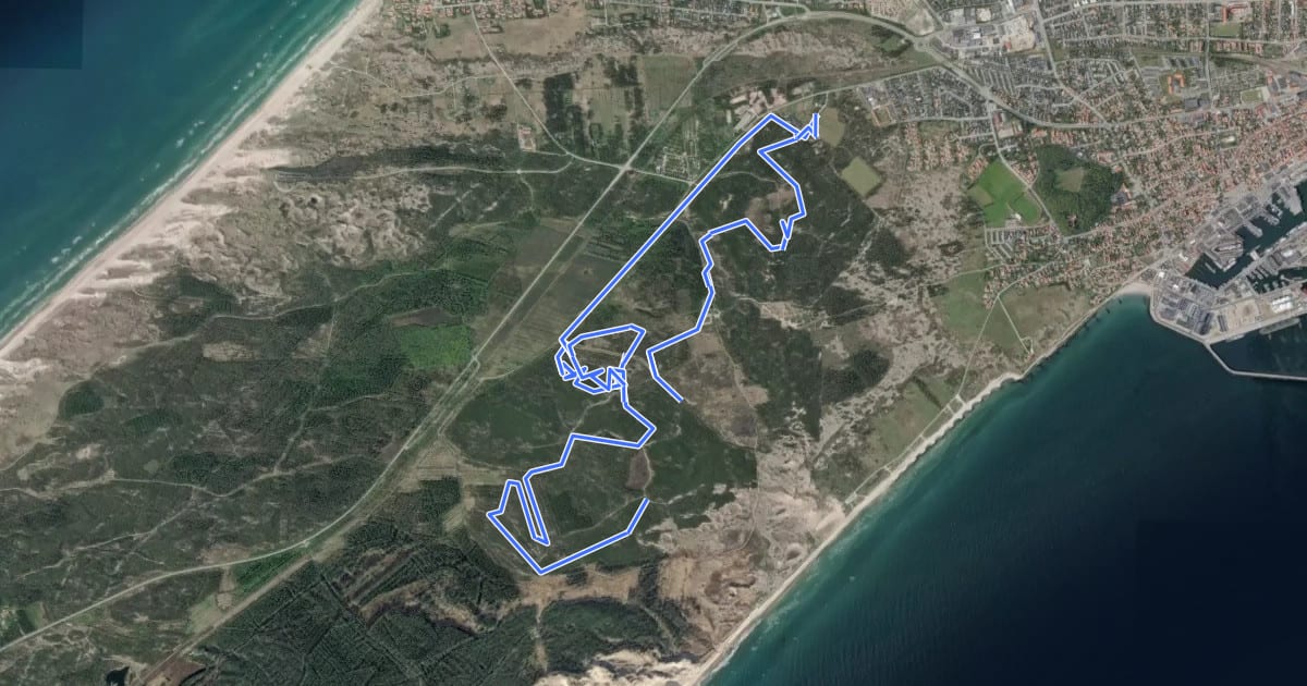 Маршрут Skagen Klitplantage MTB на спутниковом снимке