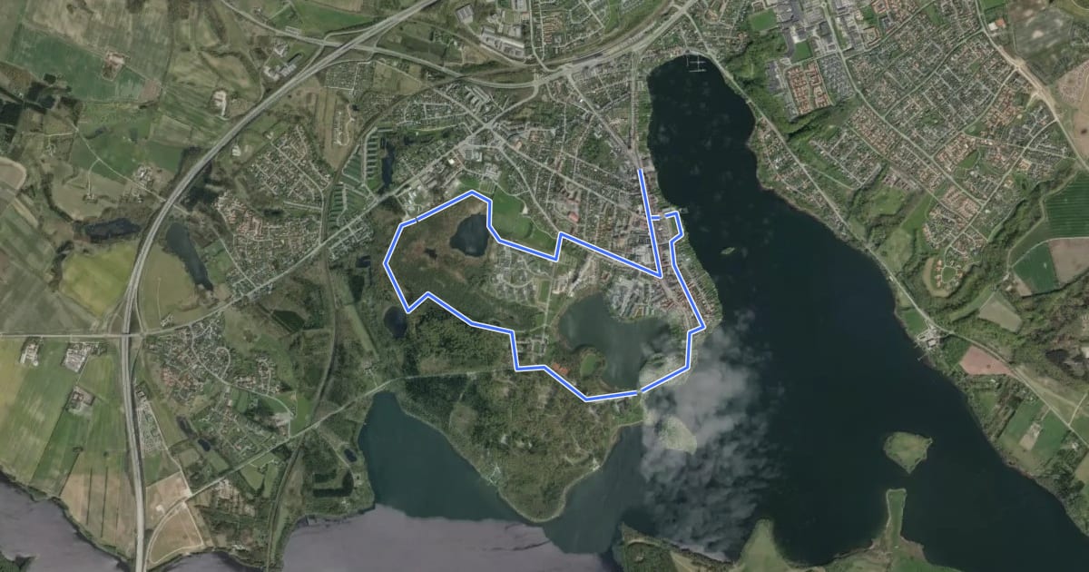 Маршрут Skanderborg Smuk-ruten на спутниковом снимке