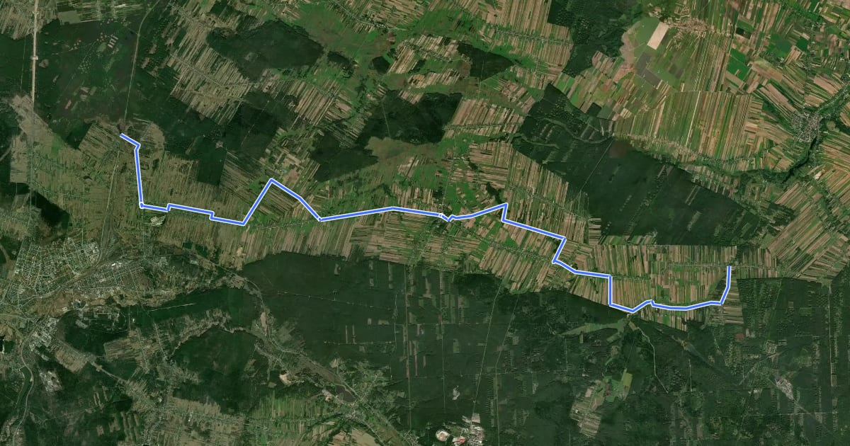 Маршрут Skarżysko Kościelne - Mirzec - Jasieniec Iłżecki на спутниковом снимке