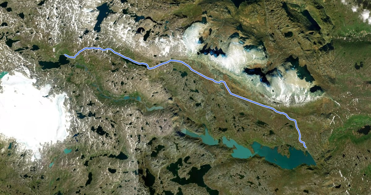 Маршрут Skarverennet на спутниковом снимке