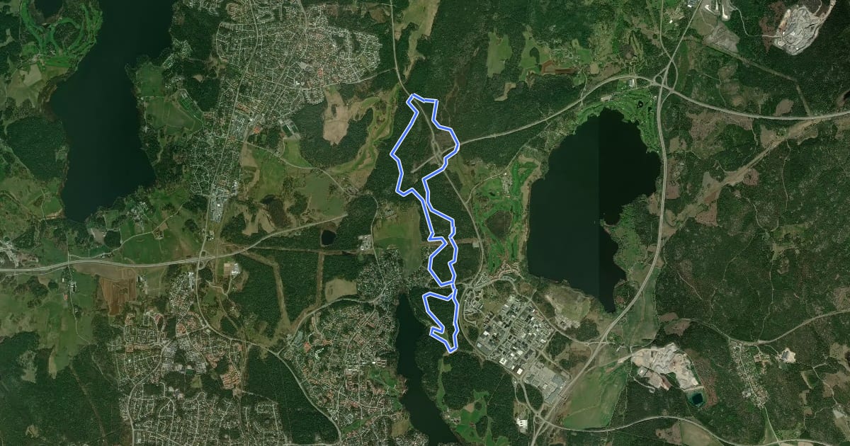 Маршрут Skavlöten motionsspår 10km grönt на спутниковом снимке
