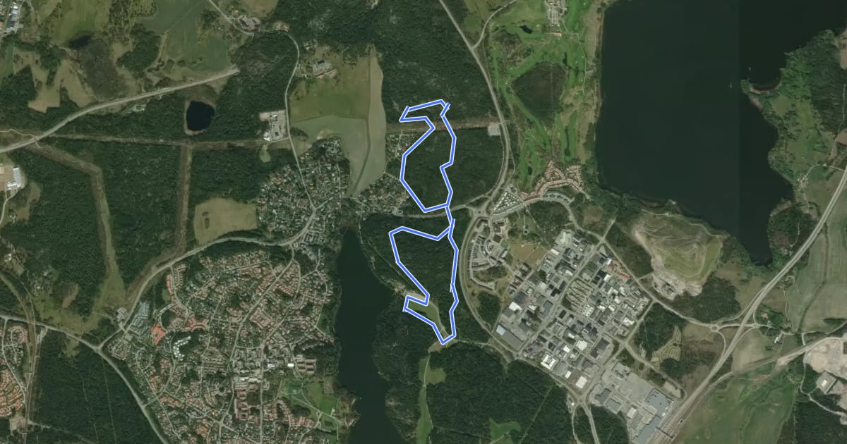 Маршрут Skavlöten motionsspår 5km gult на спутниковом снимке