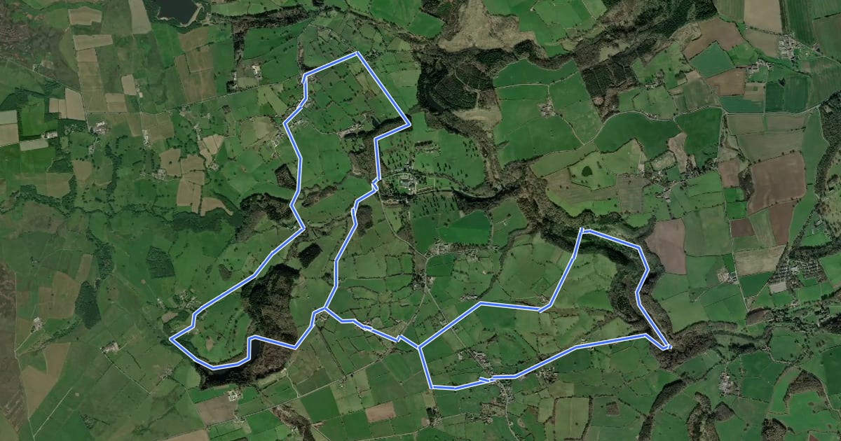 Маршрут Skell Valley Explorer, Fountains Abbey на спутниковом снимке