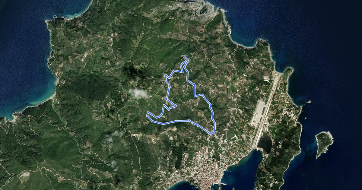 Маршрут Skiathos Trail 05 на спутниковом снимке