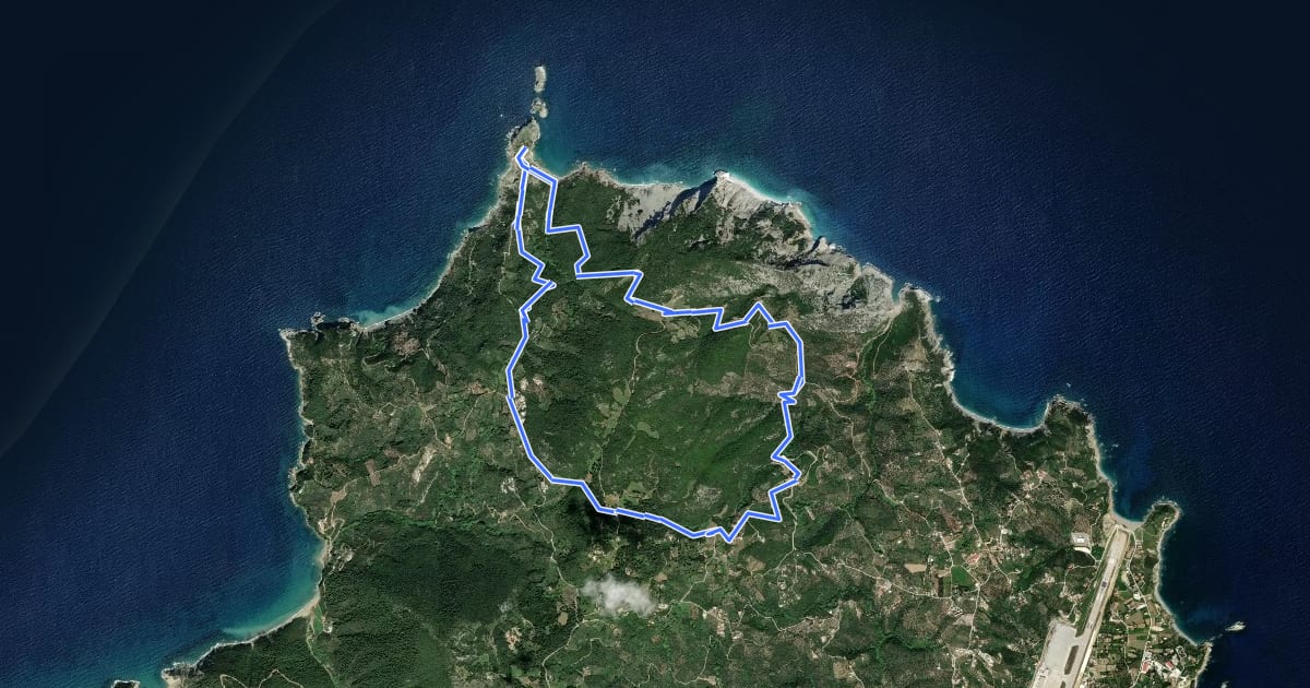 Маршрут Skiathos Trail 06 на спутниковом снимке