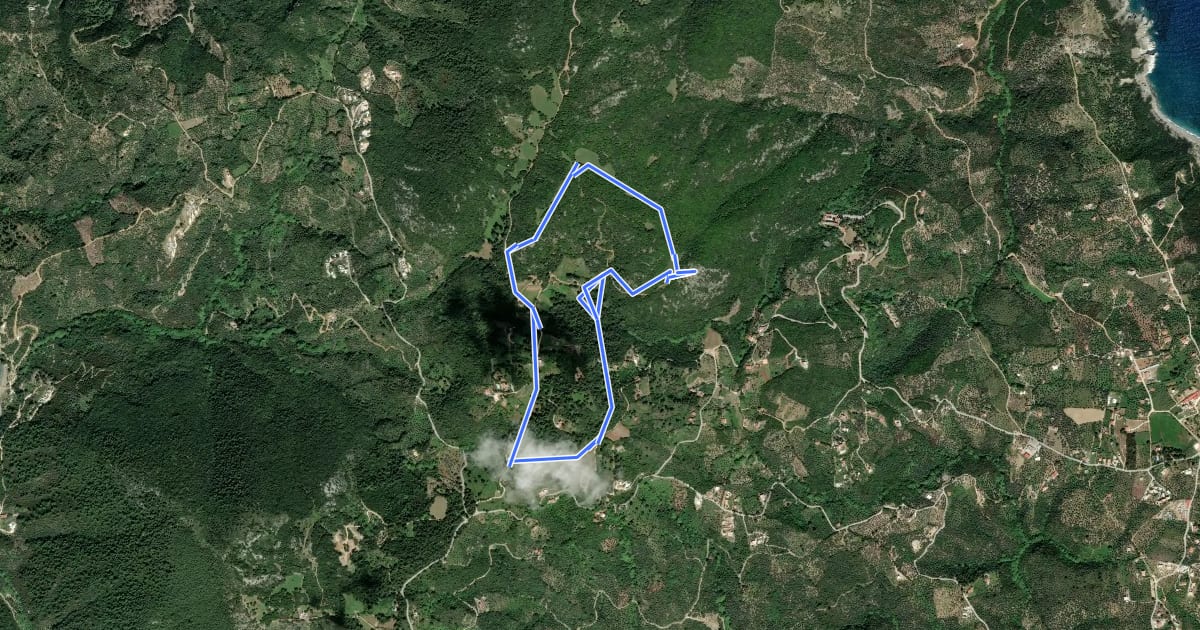 Маршрут Skiathos Trail 07 на спутниковом снимке