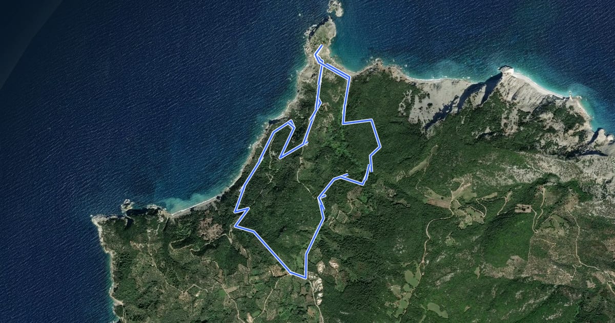 Маршрут Skiathos Trail 08 на спутниковом снимке