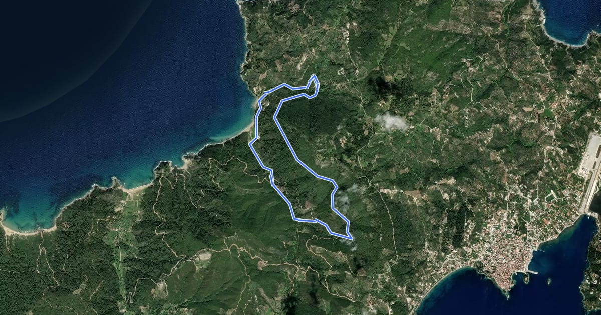 Маршрут Skiathos Trail 09 на спутниковом снимке