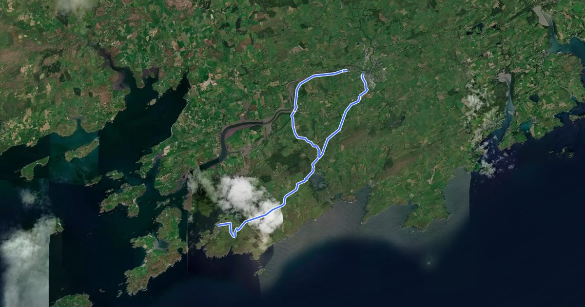Маршрут Skibbereen Cycle Hub - Loop 2 на спутниковом снимке