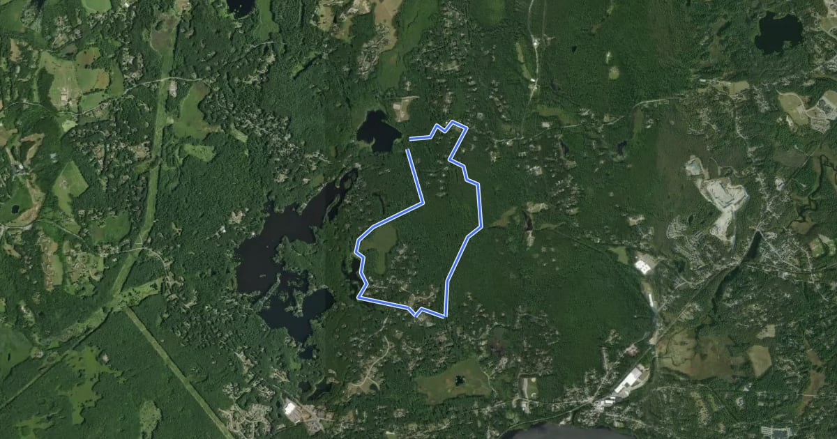 Маршрут Skinner Pond & Forest Trail на спутниковом снимке