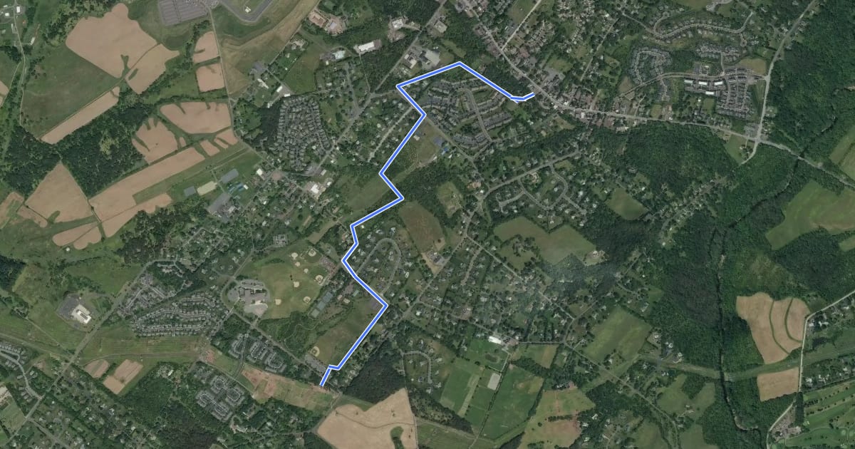 Маршрут Skippack Village Spur Trail на спутниковом снимке