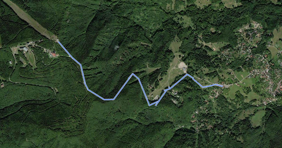 Маршрут Skitour trasa A - Cez mostíky на спутниковом снимке